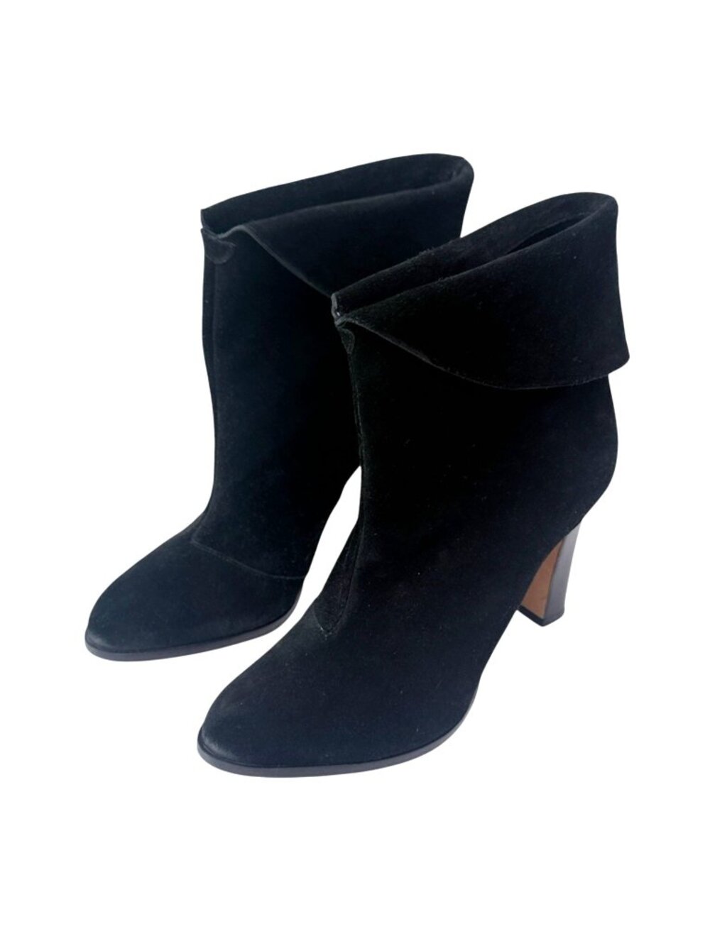 MICHAEL Michael Kors Ankle Boots Womens Size 7 Black Suede High Heel Booties Vtg